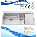 Hand built kitchen rinses sink single bowl with single plate without faucet feature